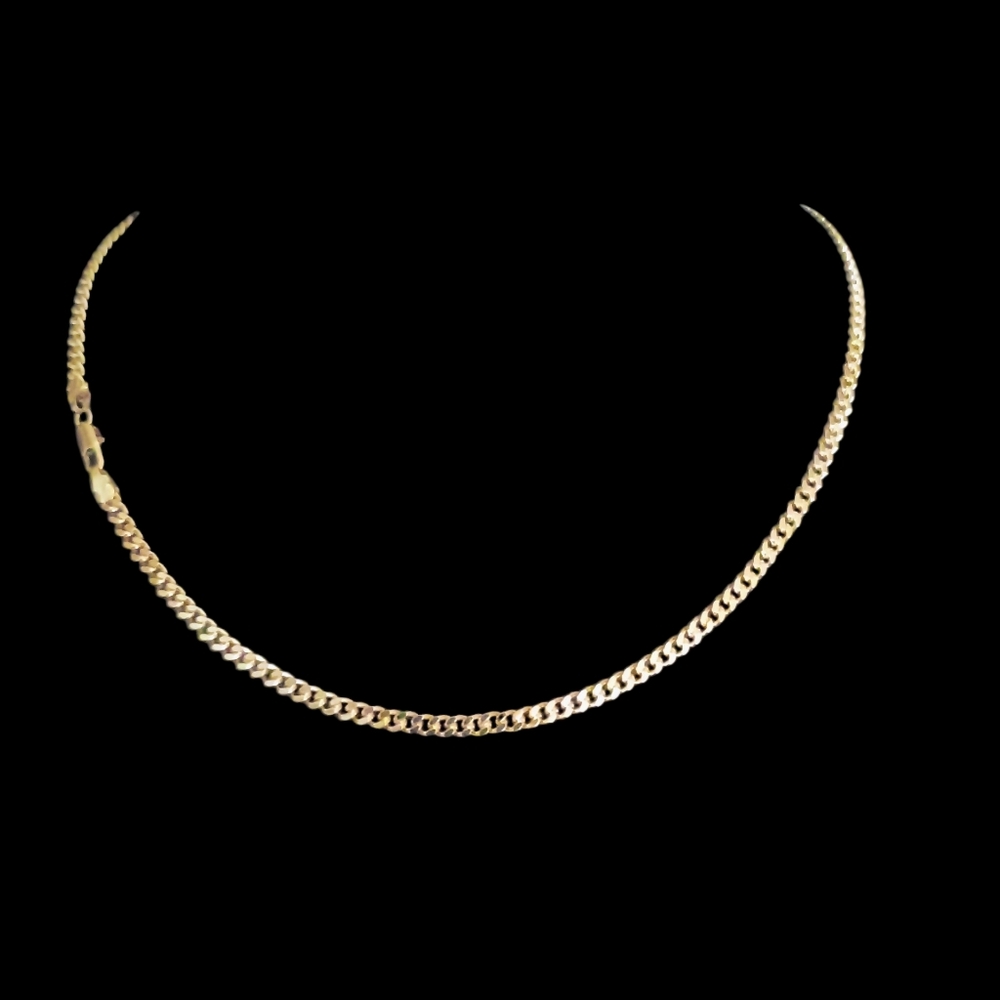 Unisex  18K Italian Gold-Filled 3.5mm  Cuban Miami Chain